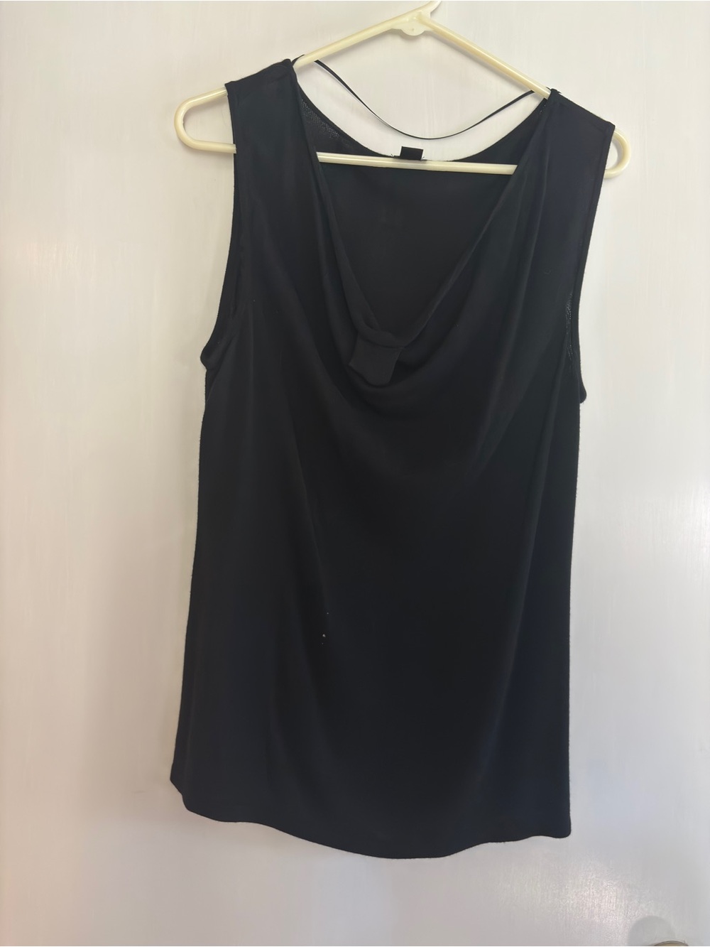 Two piece..Black Sleeveless Draped Neck Women's Top with long sleeve is the top!